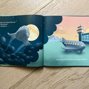 Le livre pour enfants à couverture rigide de Daniel Peddle, « The Little Plan That Wouldn't », s'ouvre sur une illustration et un texte.