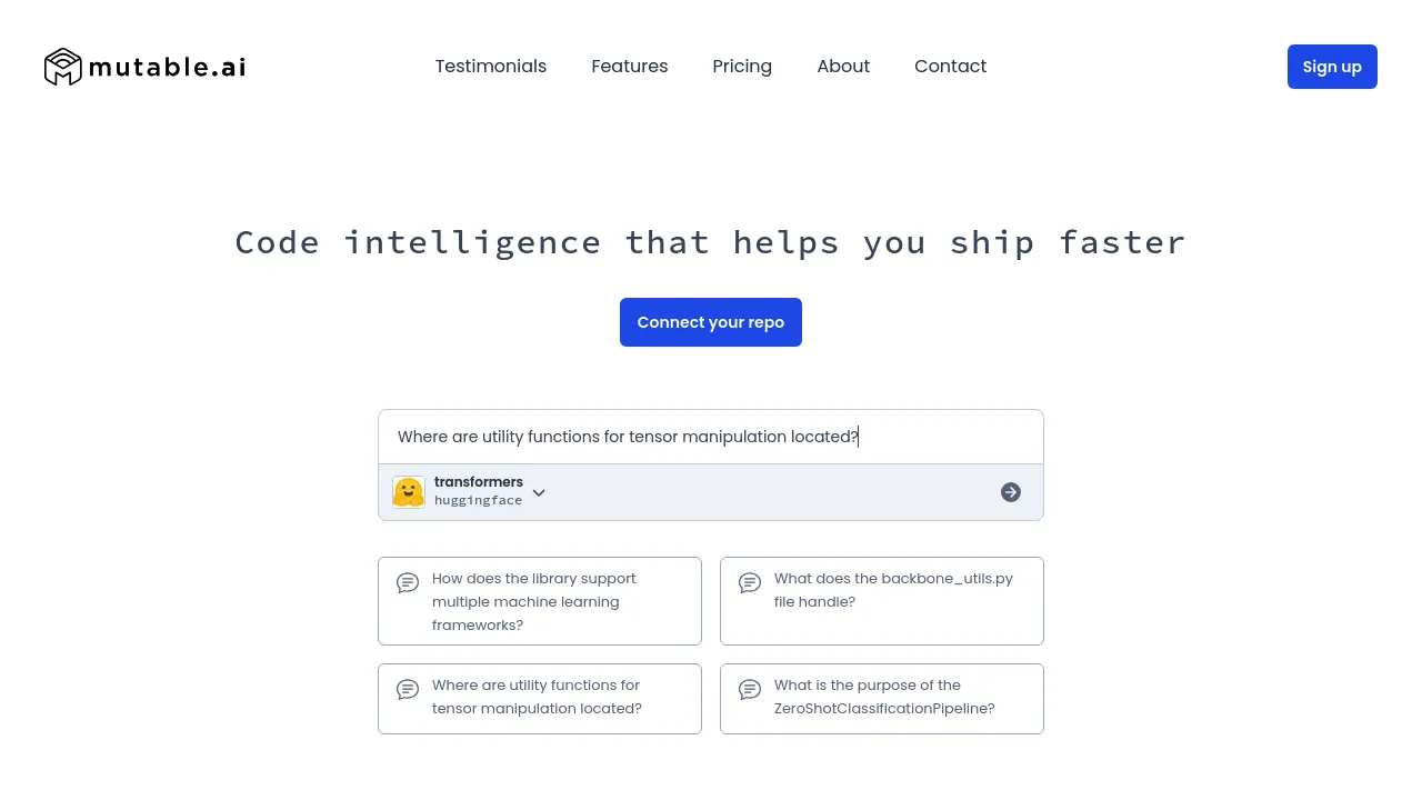 Screenshot of Mutable website