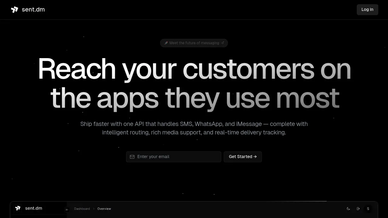 Screenshot of Sent website