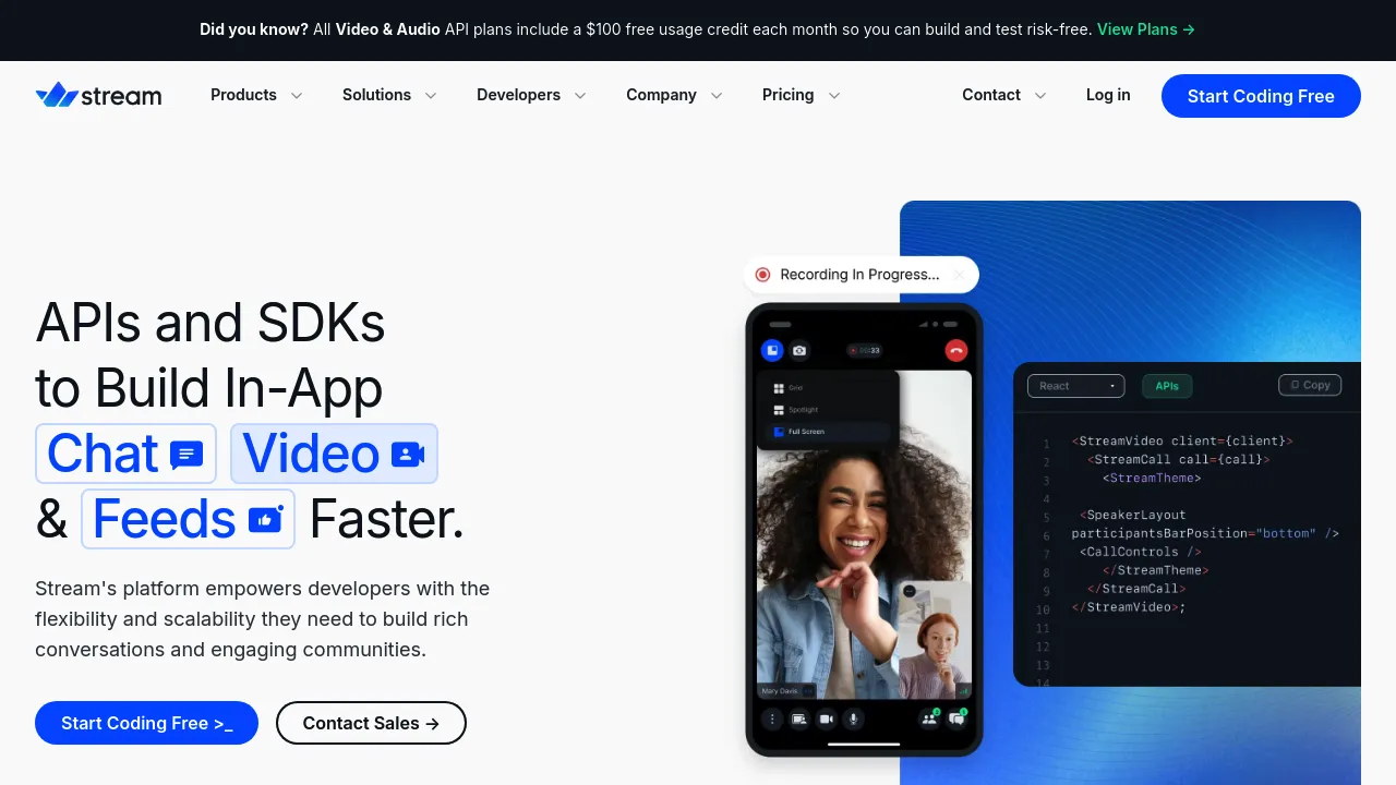 Screenshot of Stream website