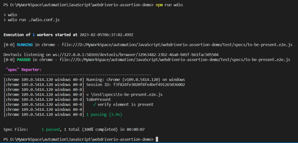 toBePresent-Execution toBePresent-Execution
