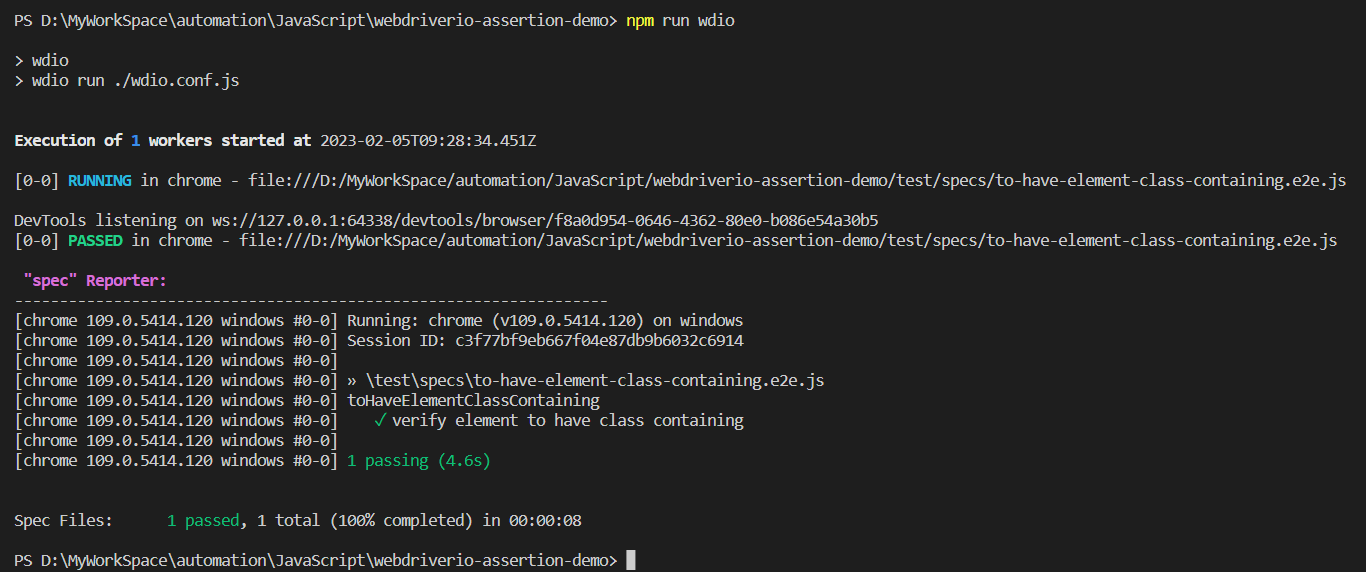 tohaveelementclasscontaining-execution tohaveelementclasscontaining-execution