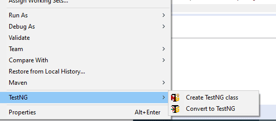 Right-click on the project folder Right-click on the project folder
