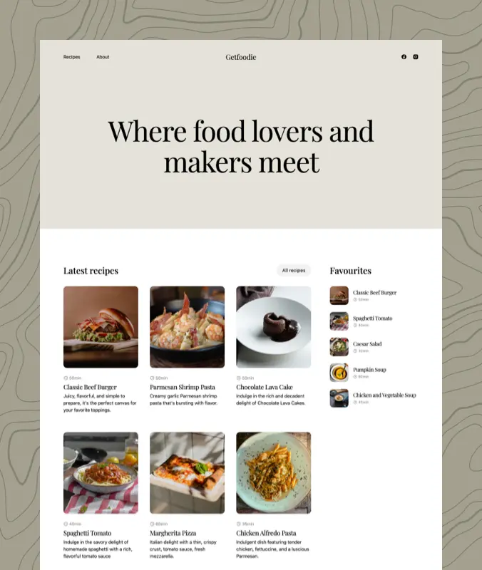 Responsive website template Getfoodie