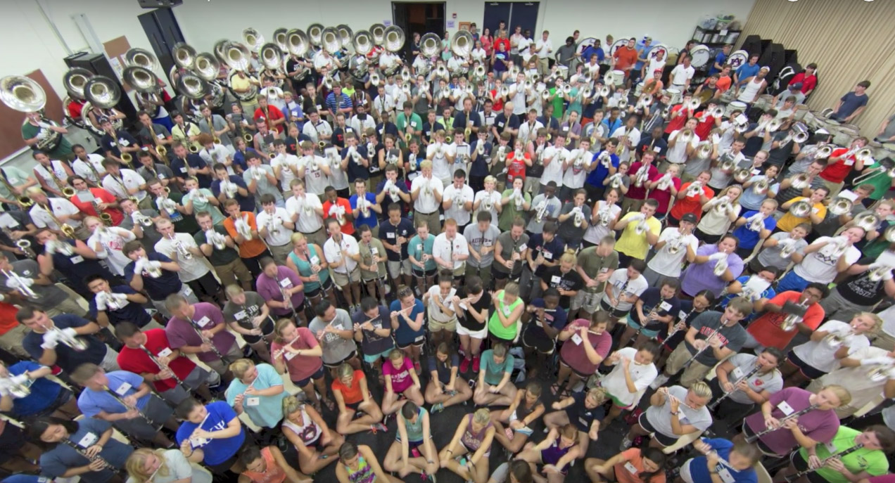 Auburn Band in rehearsal hall