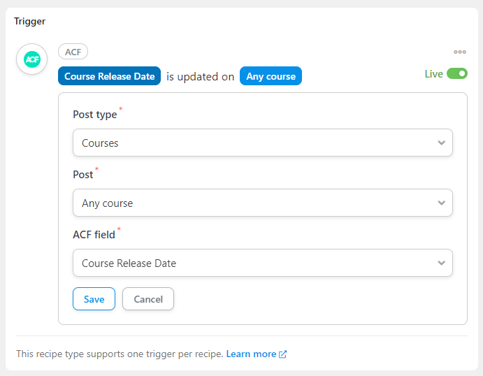ACF field changes for Automator - Uncanny Automator