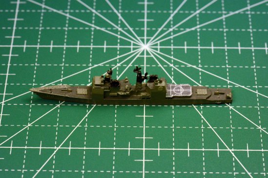 1/2400 scale model of Ticonderoga CG by GHQ, decals by Taskforce2400.
