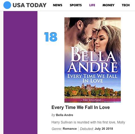 July 2018 Every Time We Fall In Love USA Today Bestseller