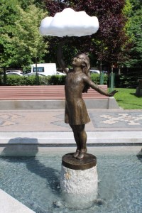 Photograph of a sculpture called "Imagination" in Vardanians' Park in Yerevan, Armenia.