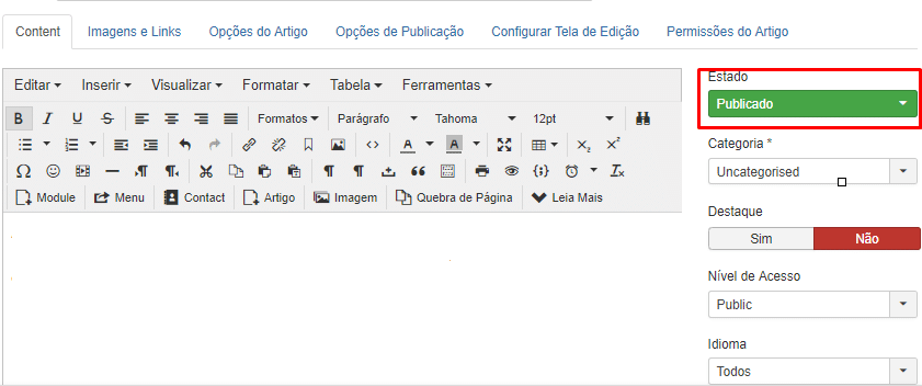 Checando o status de um artigo