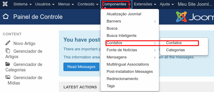 Criar uma página de contato no Joomla