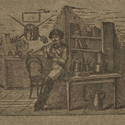 Studentenleben. Vignette des Einbandes von Johanna Boys Kochbuch, 1875