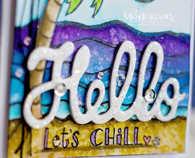FUN summer card using image by @Suzy Plantamura @Kuretake Zig Created by Michele Kovack