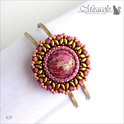 Antares - bransoletka z jaspisem cesarskim pink jasper bracelet, bransoletka z jaspisem różowym,miracolo