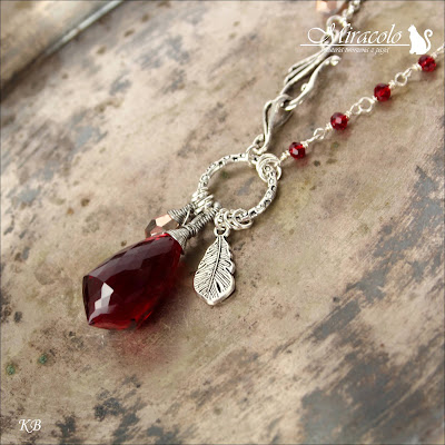 Lafite - wisiorek z czerwonym kwarcem kandelabrowym Miracolo, Red Quartz Faceted Chandelier Shape Briolettes Pendant, wisiorek z kwarcem czerwonym, kwarc czerwony, biżuteria