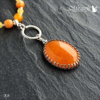 Alizeti - naszyjnik z agatem żółtym Miracolo, naszyjnik z żółtym agatem, żółty agat, żółty jadeit, yellow agate, yellow agate necklace