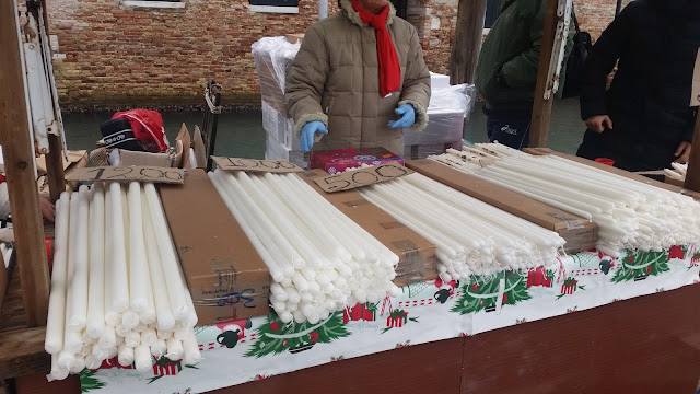 Candle vendors at La Salute