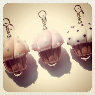 Lampwork Glass Cupcake Pendants Lampwork Glass Cupcake Pendants