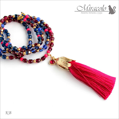 Macarenia - naszyjnik boho Miracolo, długi naszyjnik z chwostem, naszyjnik w stylu boho