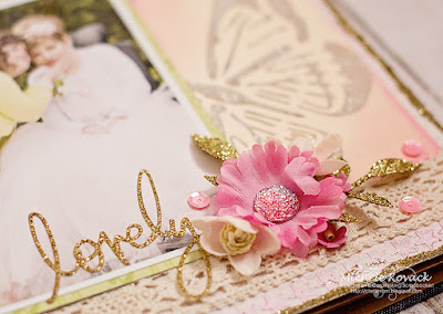 Girly scrapbook page using Scrapbook Adhesives by 3L and Donna Salazar Created by Michele Kovack