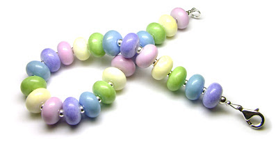 Lampwork glass and sterling silver bracelet Lampwork glass and sterling silver bracelet