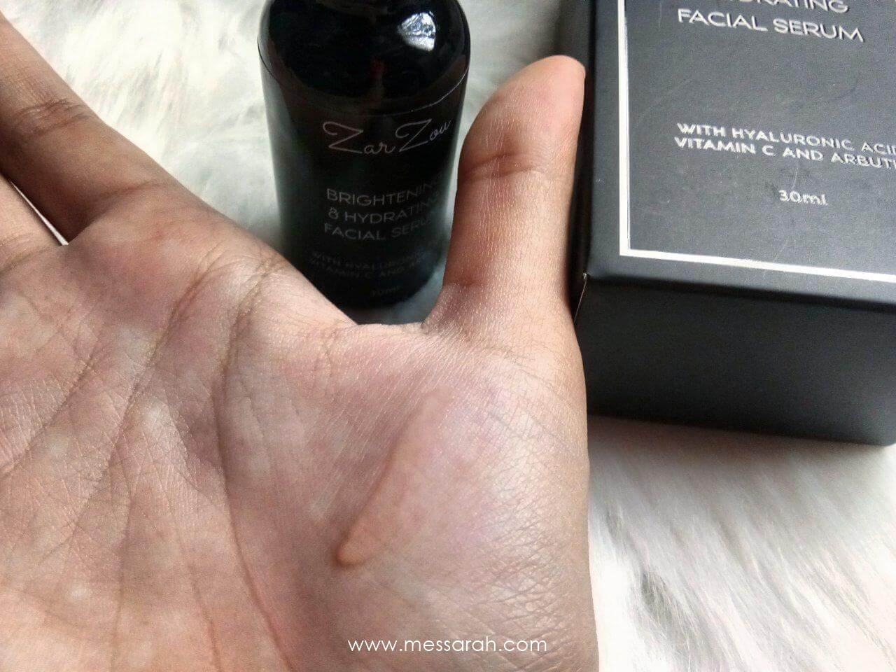 Zarzou Brightening & Hydrating Serum (BHS) Review Zarzou BHS Texture