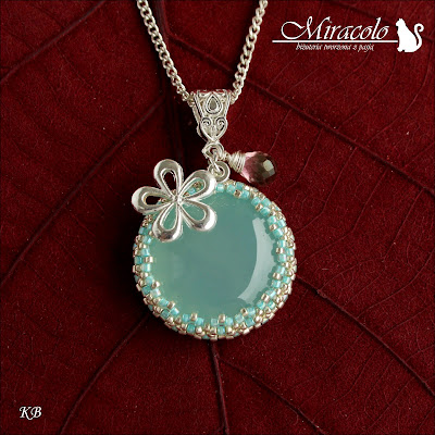 Tupitipiti - wisiorek z chalcedonem i kwarcem chalcedon, chalcedony pendat, kwarc różowy kropla, pink mystic quartz drop