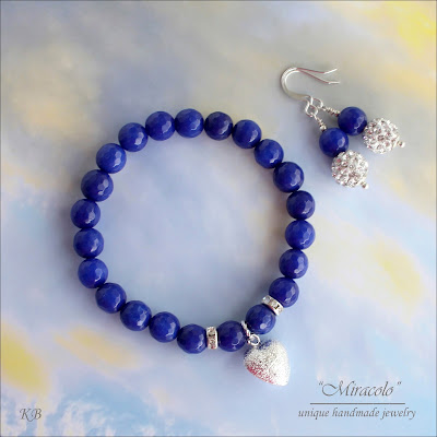 Muscari bransoletka z jadeitami, jadeite bracelet