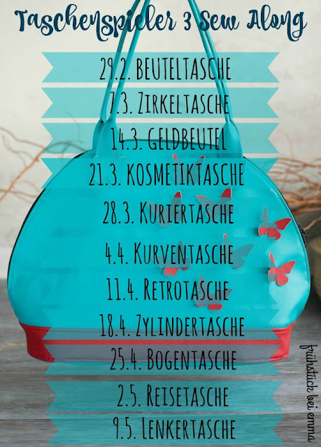 Übersicht Taschenspieler 3 Sew Along Frühstück bei Emma Timetable Sew Along Taschenspieler 3