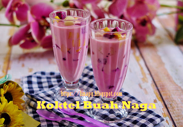 Koktel Buah Naga Resepi Viral, Cocktail Dragon Mixed Fruit