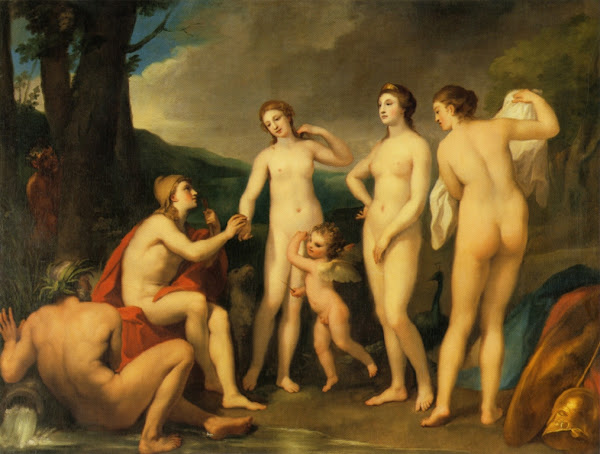 The Judgment of Paris by Anton Raphael Mengs The Judgment of Paris by Anton Raphael Mengs, Classical mythology, Greek mythology, Roman mythology, mythological Art Paintings, Myths and Legends