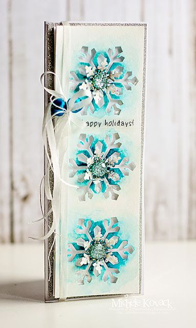Negative space, water colors, and die cuts! #Scrapbookadhesivesby3L Created by Michele Kovack