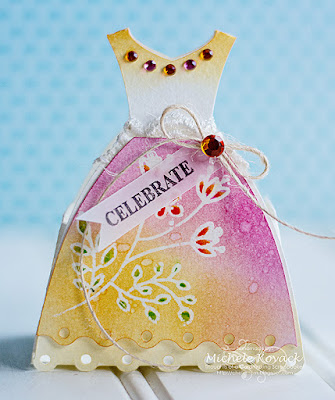 Lovely dress box using the @Silhouette and @JustRite stamps! @SRM Created by Michele Kovack
