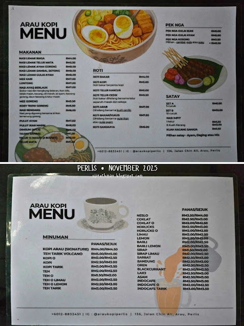 Menu Arau Kopi Menu Arau Kopi