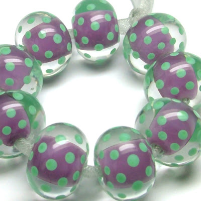 Lampwork Polka Dot Beads