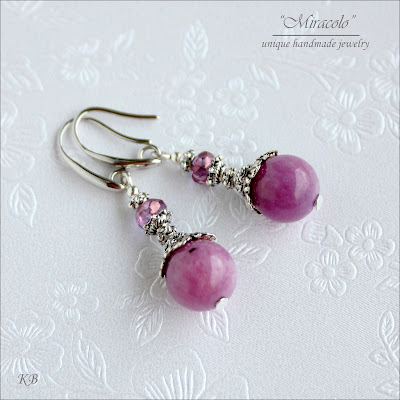 Kolczyki Izithelo proste kolczyki z jadeitami, jadeite earrings