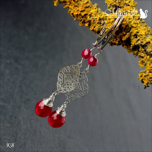 Botermo- kolczyki z czerwonymi kwarcami Miracolo, kwarc czerwony, red quartz, red quartz earrings, kolczyki z czerwonymi kwarcami