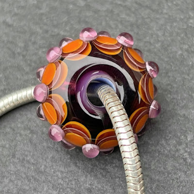 Handmade lampwork glass big hole bead by Laura Sparling Handmade lampwork glass big hole bead by Laura Sparling