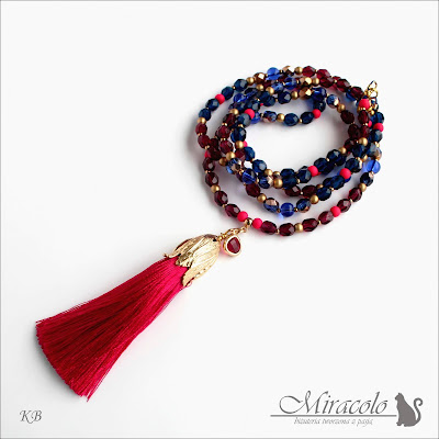 Macarenia - naszyjnik boho Miracolo, długi naszyjnik z chwostem, naszyjnik w stylu boho