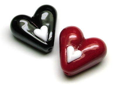 Lampwork Glass Heart Beads Lampwork Glass Heart Beads