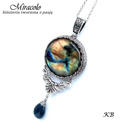 Achernar II - wisiorek z labradorytem Miracolo, wisiorek z labradorytem, labradoryt, labradorite pendant