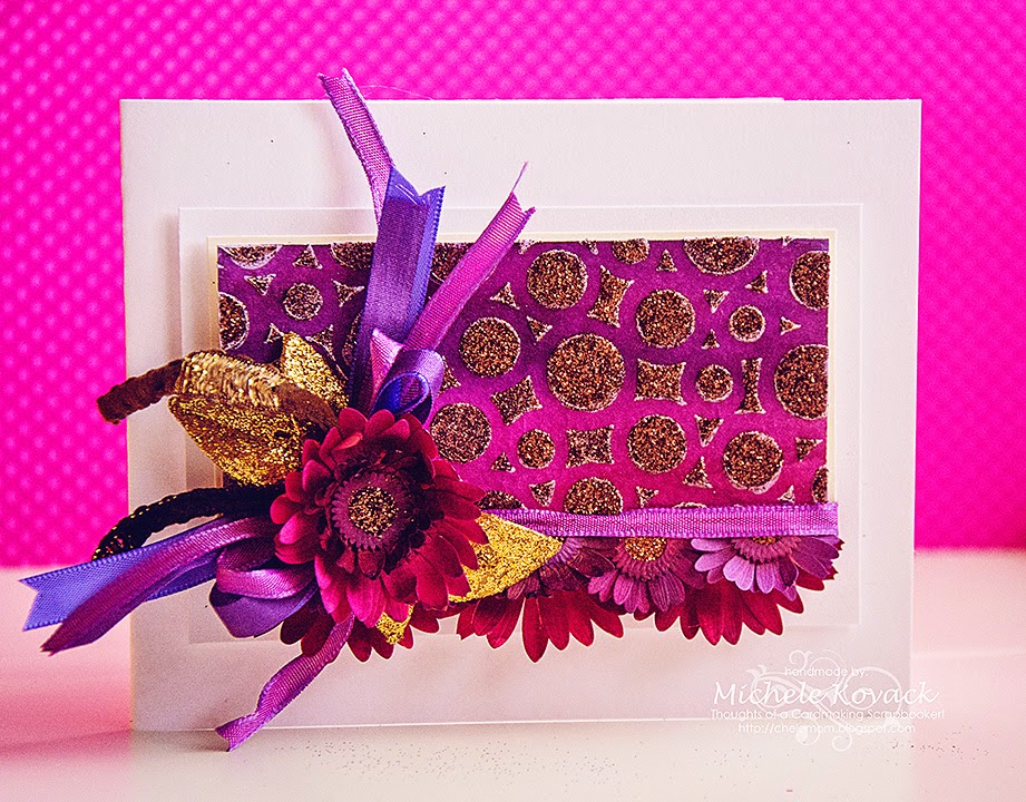 Lovely water colored and stenciled card!