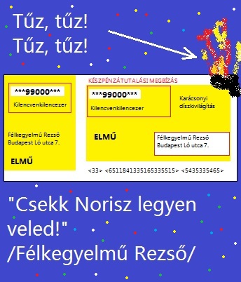 Félkegyelmű Rezső ELMŰ csekkje
