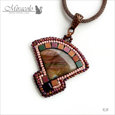 vinicunca wisiorek z labradorytem, fioletowy labradoryt, labradorite pendant, violet labradorite, miracolo