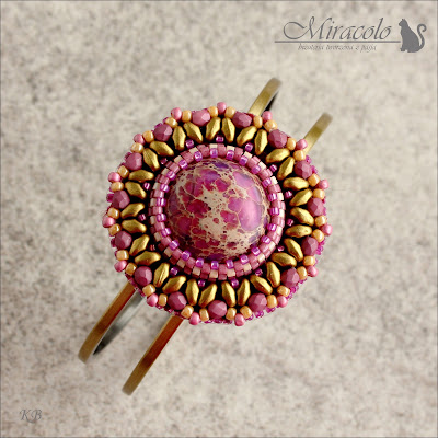 Antares - bransoletka z jaspisem cesarskim pink jasper bracelet, bransoletka z jaspisem różowym,miracolo