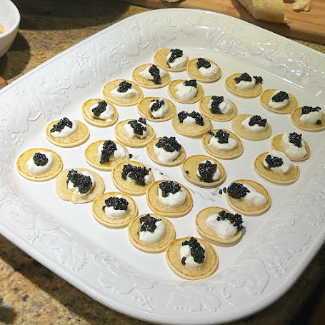 Blini with Caviar party, buffet, menu, illustrated menu, hand-lettered menu, entertaining ideas, party ideas, blah to TADA, photo by Claire Mercado-Obias, brush lettering, watercolor painting, calligraphy