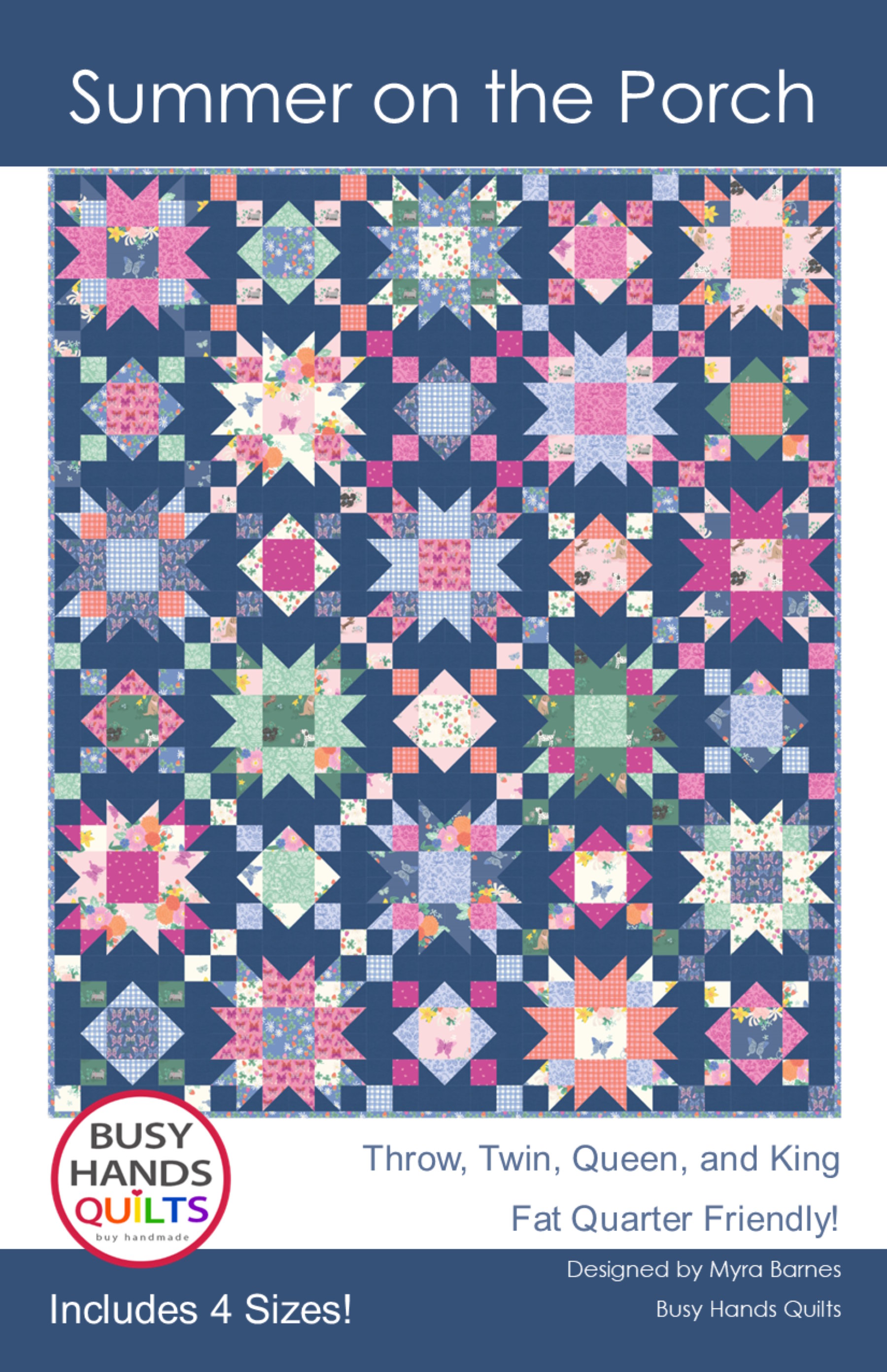 Summer on the Porch quilt pattern by Myra Barnes of Busy Hands Quilts Summer on the Porch quilt pattern by Myra Barnes of Busy Hands Quilts
