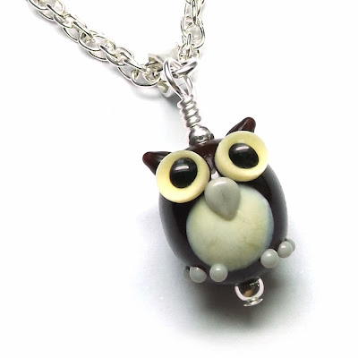 Lampwork glass owl bead necklace Lampwork glass owl bead necklace