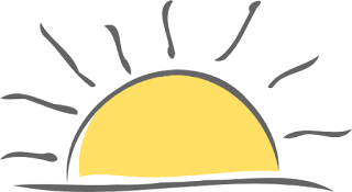 Ilustración de un sol de verano como cierre de la serie "Ilustraciones bajo el agua".