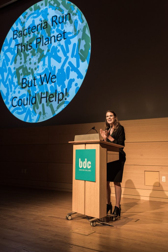 Alison Irvine, Lang Theater '14, at the 2019 Biodesign Challenge Summit 